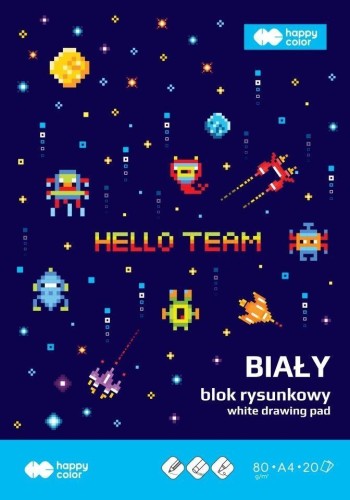 Blok rysunkowy A4/20K Pixi biały HAPPY COLOR, GDD