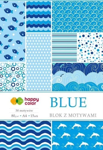 Blok z motywami Blue A4/15K 80g HAPPY COLOR, GDD