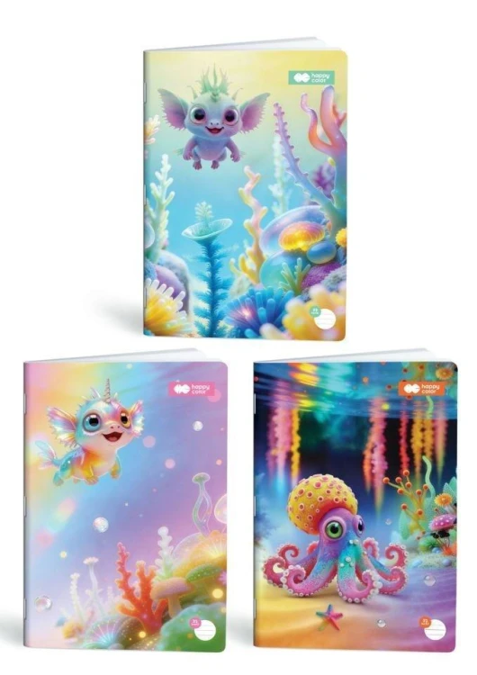 Zeszyt A5/32K trzy linie (10szt) HAPPY COLOR, GDD