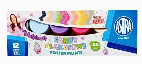 Farby plakatowe Muffinaart 20ml 12kol ASTRA