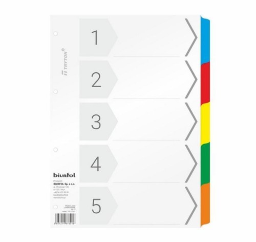 Przekładki kartonowe A4 laminowane, Biurfol