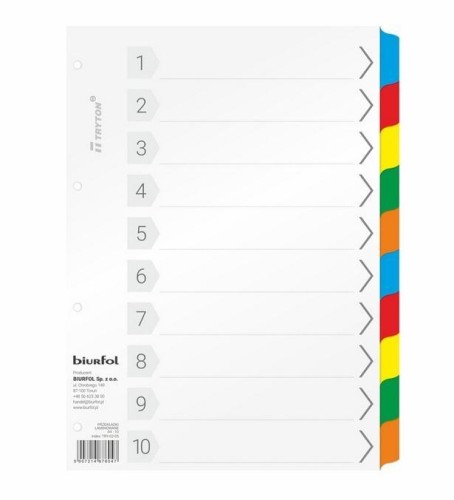 Przekładki kartonowe A4 laminowane, Biurfol