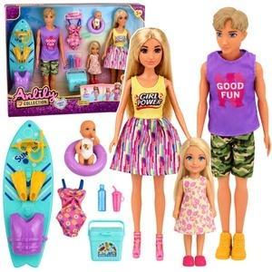 Lalki Anlily Rodzina Surferzy Dzieci Akcesoria