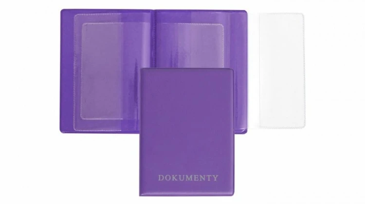 Okładka na dokumenty z dowodem rej. violet