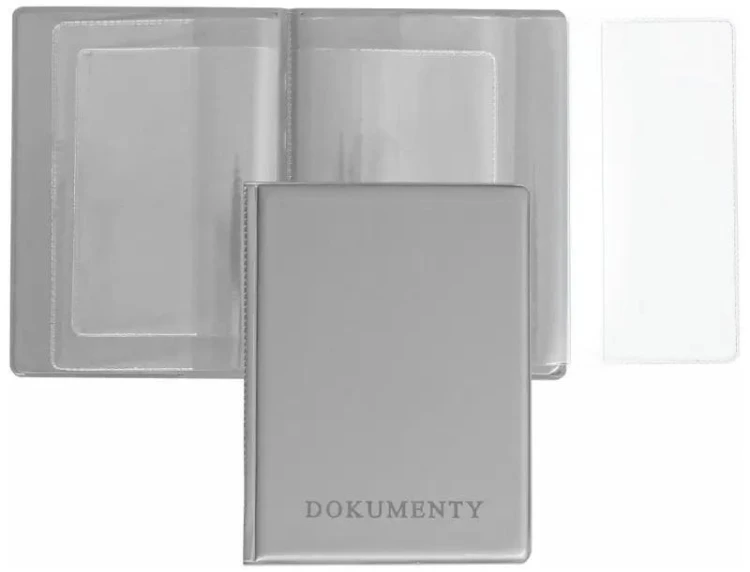 Okładka na dokumenty z dowodem rej. silver
