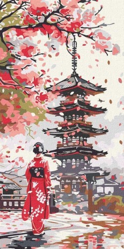 Malowanie po numerach - Gdzieś w Japonii 40x80cm