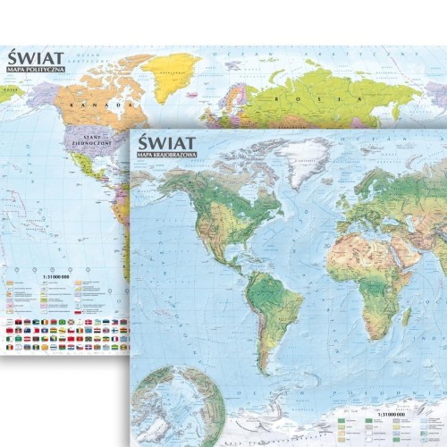 Świat mapa polity. i krajobr. 1:31000000 listwa B1