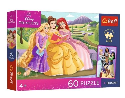 Puzzle 60 Disney Princess + plakat TREFL, Trefl