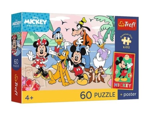 Puzzle 60 Mickey and Friends + plakat TREFL, Trefl