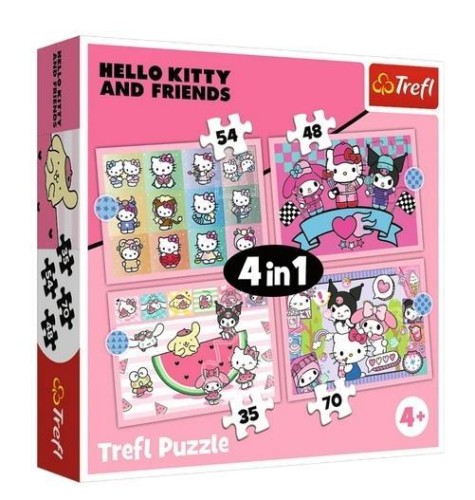 Puzzle 4w1 Hello Kitty Słodkie przygody TREFL