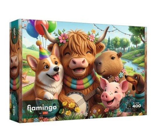 Puzzle 400 Flamingo - Urodzinowa ekipa TREFL