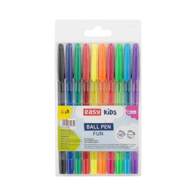 Długopisy Fun 10 kolorów EASY, Easy Stationery