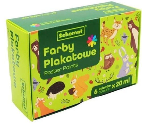 Farby plakatowe 20ml 6 kolorów, Schemat