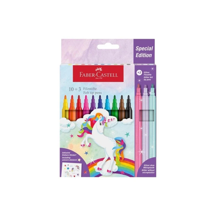 Flamastry Unicorn 10+3 kol., Faber Castell