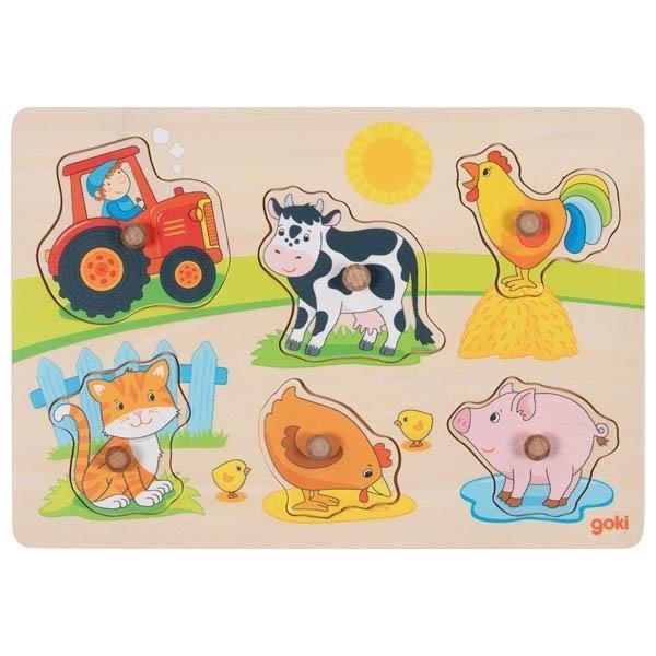 Puzzle z uchwytami Na farmie, Goki