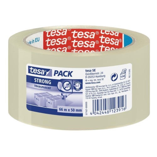 Taśma pakowa transparentna Strong 66m x 50mm, Tesa