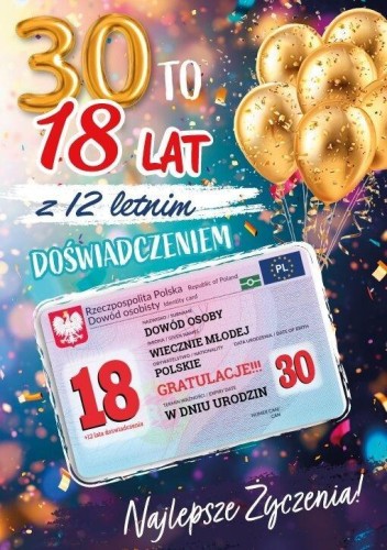 Karnet Urodziny 30