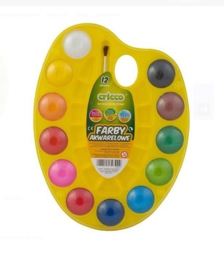 Farby akwarelowe paleta 12 kolorów CRICCO, Cricco