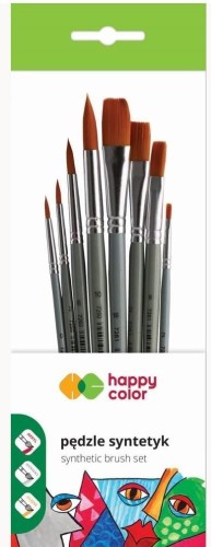 Pędzle artystyczne mieszane 8szt HAPPY COLOR, GDD