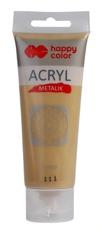Farba akrylowa 75ml złoto metalik HAPPY COLOR, GDD