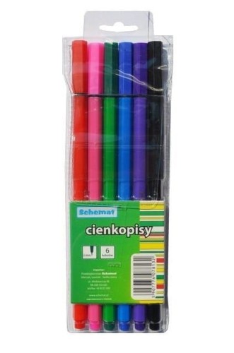 Cienkopisy 0,4mm 6 kolorów, Schemat
