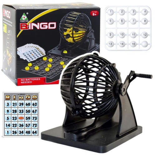 Bingo maszyna losująca 80 kulek 20 kart, Leantoys