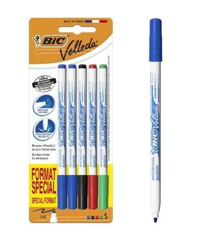Marker suchościeralny Velleda Fine 5kol BIC, BIC