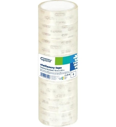 Taśma biurowa 18mmx20m (8szt) GRAND, Grand