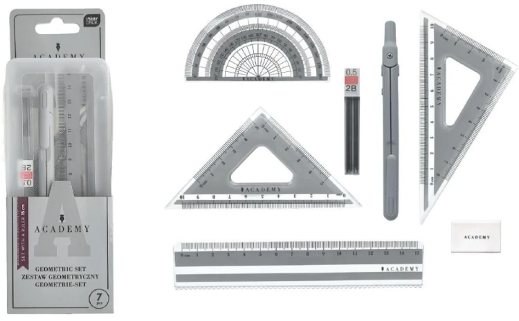 Zestaw geometryczny w pudelku Smart Academy 7el