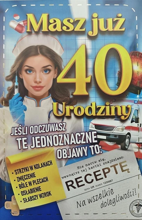 Karnet urodziny 40
