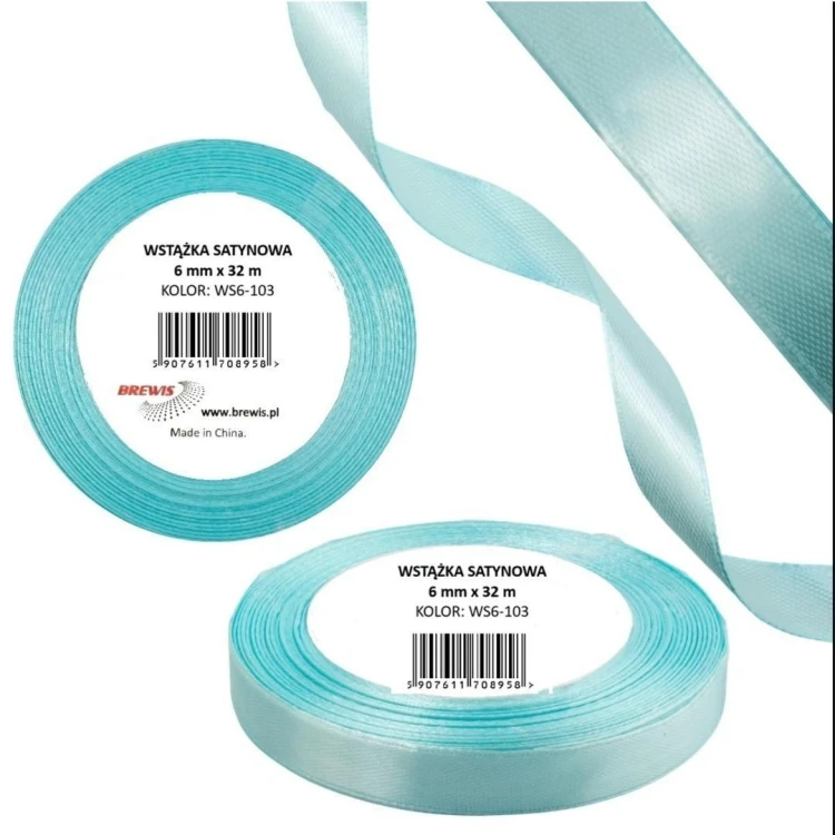 Wstążka satynowa 6mm/32m baby blue