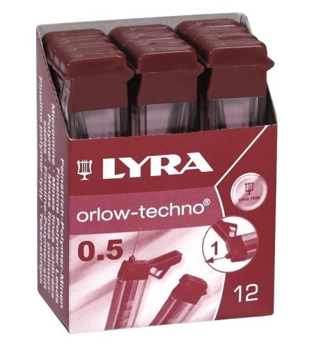 Wkłady grafitowe HB 0,5mm (12szt), Lyra