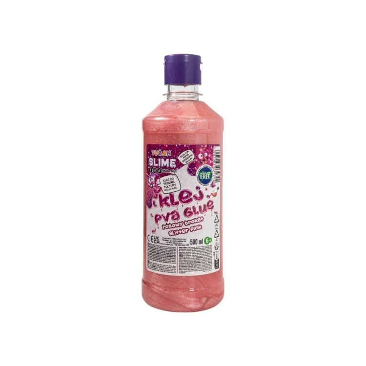 Klej brokatowy różowy PVA 500ml TUBAN, Tuban