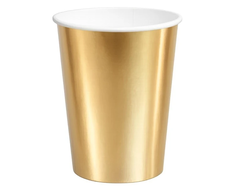 Kubeczki papierowe złote 250ml 6szt