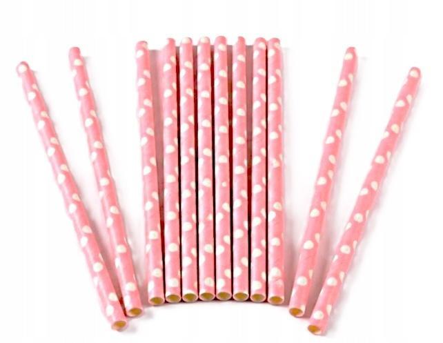Słomki różowe 19,5cm12szt PARTY GO