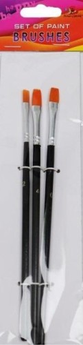 Pędzle płaskie włosie NYLON rozm. 2, 4 ,6 3szt