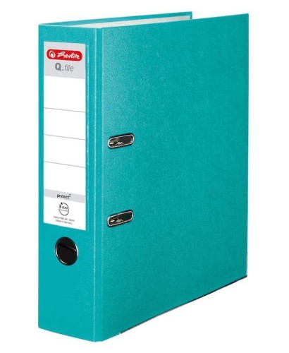 Segregator A4 8cm PP turkusowy Q file, HERLITZ