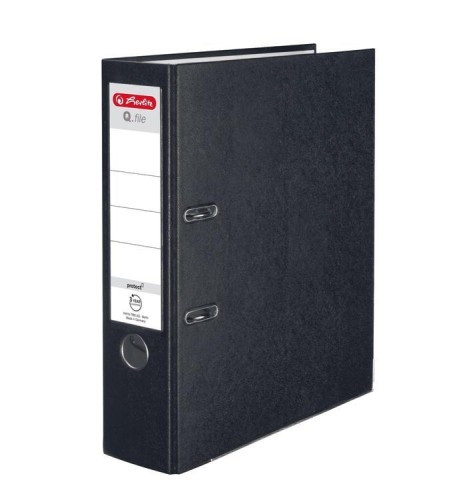 Segregator A4 8cm PP czarny Q file, HERLITZ