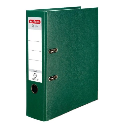 Segregator A4 8cm PP zielony Q file, HERLITZ