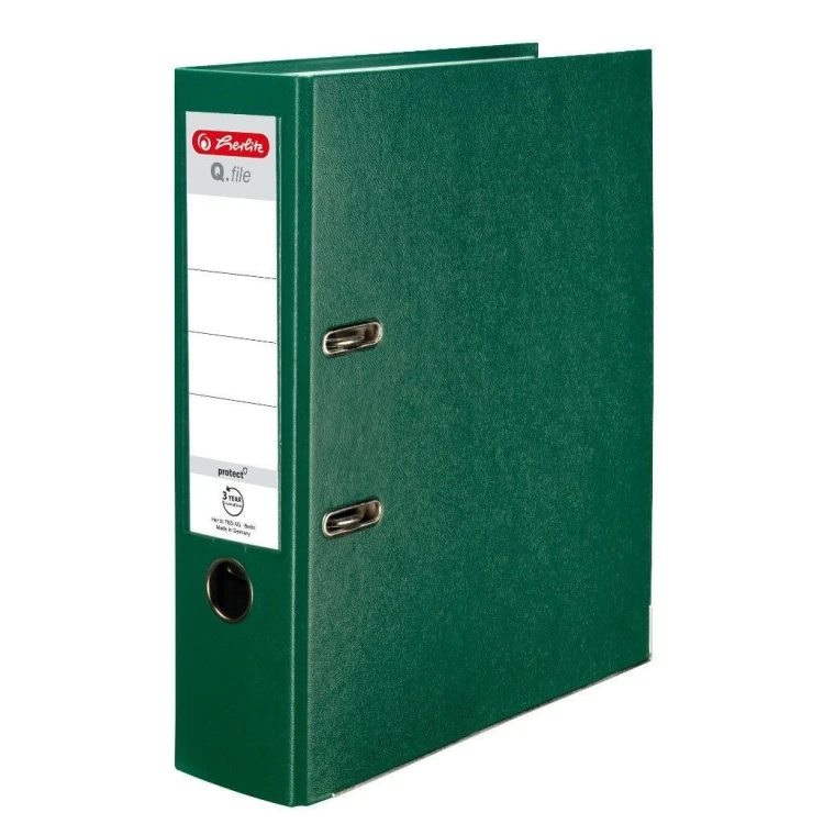 Segregator A4 8cm PP zielony Q file, HERLITZ