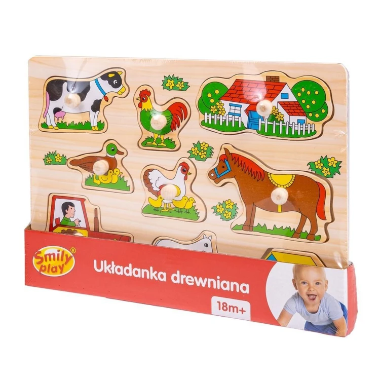 Układanka drewniana Farma, Smily Play