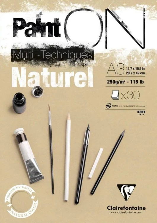 Blok A3 papier beżowy 250g 30ark, Clairefontaine