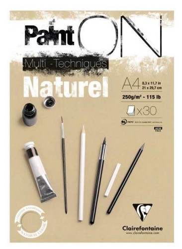 Blok Paint on natural A4/30K 250g, Clairefontaine