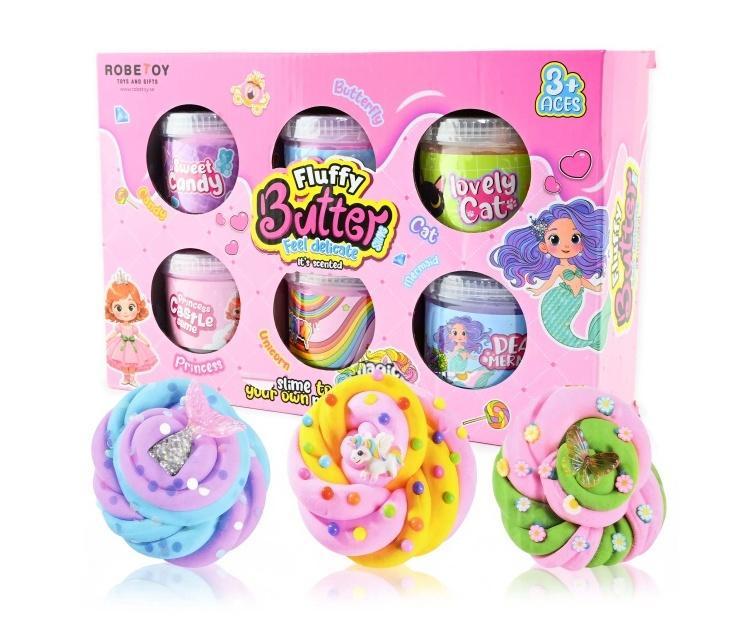 Slime z akcesoriami Fluffy Butter Pink, Robe