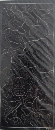Naklejki ażurowe czarne kwiaty 10x23cm