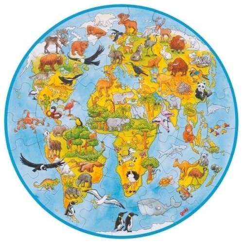 Puzzle XXL okrągłe Świat, Goki
