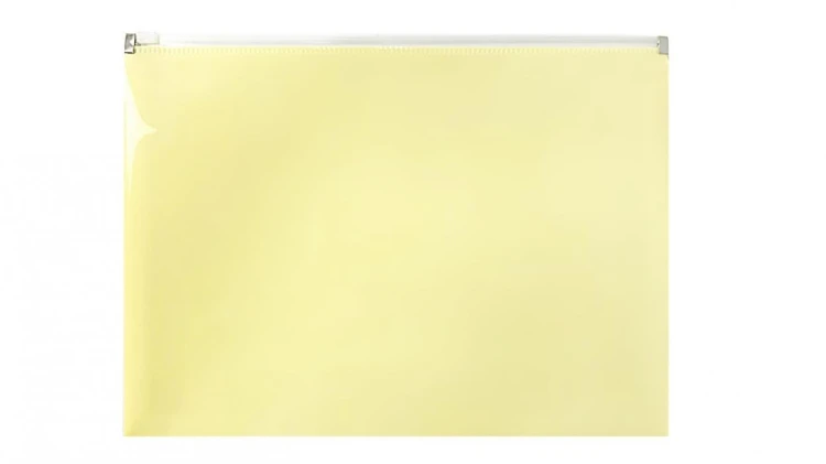 Teczka na suwak A4 PP pastel żółty, Biurfol
