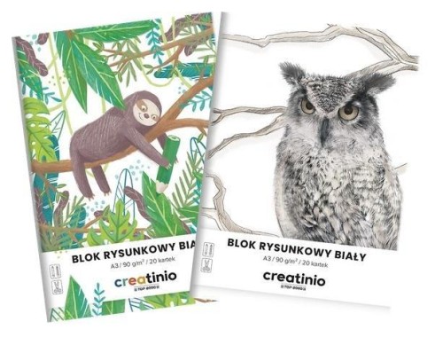 Blok rysunkowy biały A3/20K Creatino TOP2000