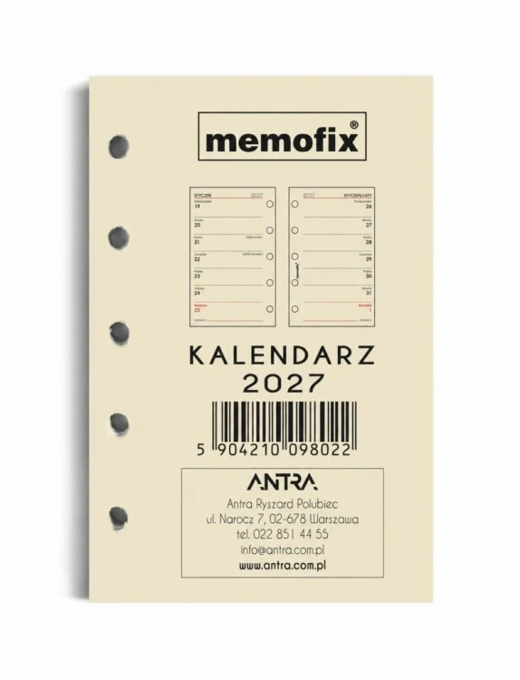 Wkład kalendarzowy 2027 Memofix A7 M/TNS