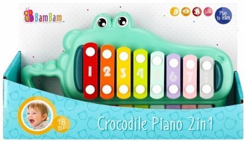 Pianinko cymbałki krokodylek 2w1, BAM BAM